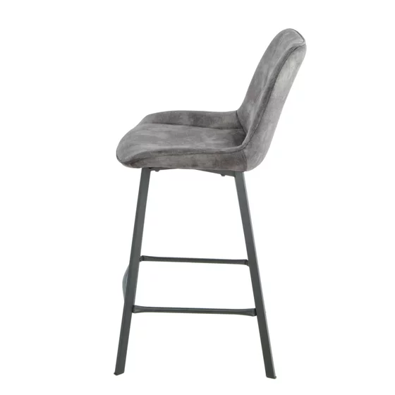 Scaun de Bar Alve, 49x60x93 cm, Metal/Catifea, Gri picture - 2