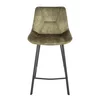 Scaun de Bar Alve, 49x60x93 cm, Metal/Catifea, Verde picture - 2
