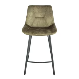 Scaun de Bar Alve, 49x60x93 cm, Metal/Catifea, Verde