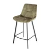 Scaun de Bar Alve, 49x60x93 cm, Metal/Catifea, Verde picture - 1