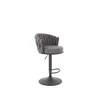 Scaun de Bar Hans 25001, Inaltime Reglabila, 53x54x90-105 h cm, Metal/Stofa,  Negru/Gri picture - 1