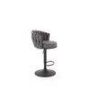 Scaun de Bar Hans 25001, Inaltime Reglabila, 53x54x90-105 h cm, Metal/Stofa,  Negru/Gri picture - 2