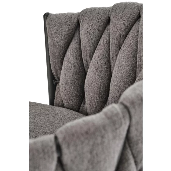 Scaun de Bar Hans 25001, Inaltime Reglabila, 53x54x90-105 h cm, Metal/Stofa,  Negru/Gri picture - 3