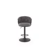 Scaun de Bar Hans 25001, Inaltime Reglabila, 53x54x90-105 h cm, Metal/Stofa,  Negru/Gri picture - 4
