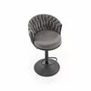 Scaun de Bar Hans 25001, Inaltime Reglabila, 53x54x90-105 h cm, Metal/Stofa,  Negru/Gri picture - 5