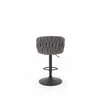 Scaun de Bar Hans 25001, Inaltime Reglabila, 53x54x90-105 h cm, Metal/Stofa,  Negru/Gri picture - 6