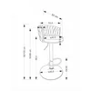 Scaun de Bar Hans 25001, Inaltime Reglabila, 53x54x90-105 h cm, Metal/Stofa,  Negru/Gri picture - 7