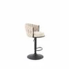Scaun de Bar Hans 25001B, Inaltime Reglabila, 53x54x90-105 h cm, Metal/Stofa,  Negru/Beige picture - 1