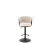 Scaun de Bar Hans 25001B, Inaltime Reglabila, 53x54x90-105 h cm, Metal/Stofa,  Negru/Beige picture - 4