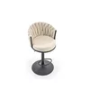 Scaun de Bar Hans 25001B, Inaltime Reglabila, 53x54x90-105 h cm, Metal/Stofa,  Negru/Beige picture - 5
