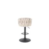 Scaun de Bar Hans 25001B, Inaltime Reglabila, 53x54x90-105 h cm, Metal/Stofa,  Negru/Beige picture - 6