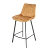 Scaun de Bar Janet, 49x60x93 cm, Metal/Catifea, Cognac picture - 1