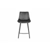 Scaun de Bar Janet, 49x60x93 cm, Metal/Catifea, Gri Inchis picture - 2