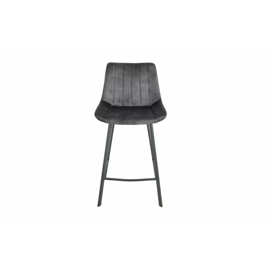 Scaun de Bar Janet, 49x60x93 cm, Metal/Catifea, Gri Inchis picture - 2