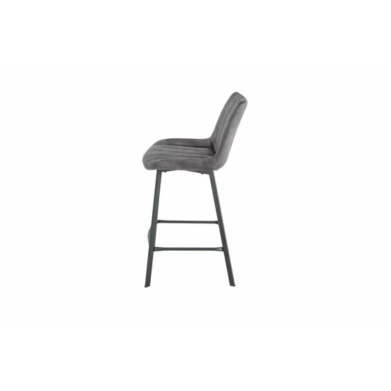 Scaun de Bar Janet, 49x60x93 cm, Metal/Catifea, Gri Inchis picture - 3