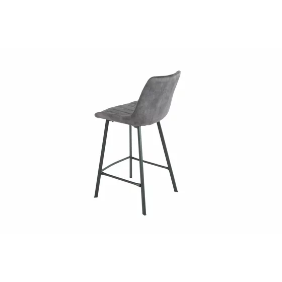 Scaun de Bar Janet, 49x60x93 cm, Metal/Catifea, Gri Inchis picture - 4