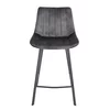 Scaun de Bar Janet, 49x60x93 cm, Metal/Catifea, Gri Inchis picture - 2