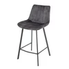 Scaun de Bar Janet, 49x60x93 cm, Metal/Catifea, Gri Inchis picture - 1