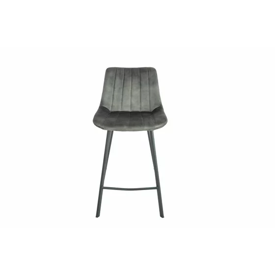 Scaun de Bar Janet, 49x60x93 cm, Metal/Catifea, Verde Olive picture - 5