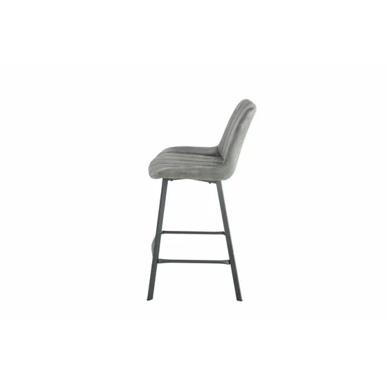 Scaun de Bar Janet, 49x60x93 cm, Metal/Catifea, Verde Olive picture - 6