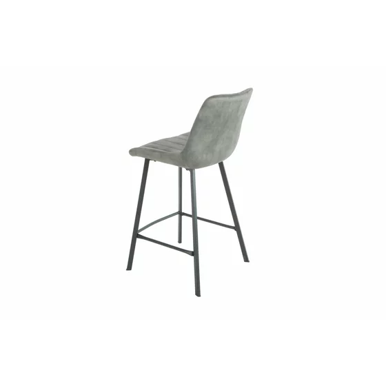 Scaun de Bar Janet, 49x60x93 cm, Metal/Catifea, Verde Olive picture - 7