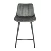 Scaun de Bar Janet, 49x60x93 cm, Metal/Catifea, Verde Olive picture - 2