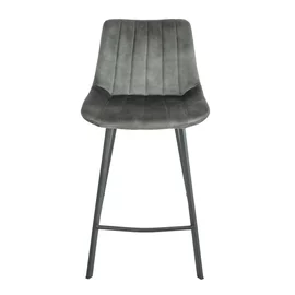 Scaun de Bar Janet, 49x60x93 cm, Metal/Catifea, Verde Olive