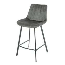 Scaun de Bar Janet, 49x60x93 cm, Metal/Catifea, Verde Olive