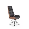Scaun de Birou Ergonomic Herning 25001, 60x65x114-122 h cm, Lemn Curbat/Piele Ecologica, Nuc/Negru picture - 1