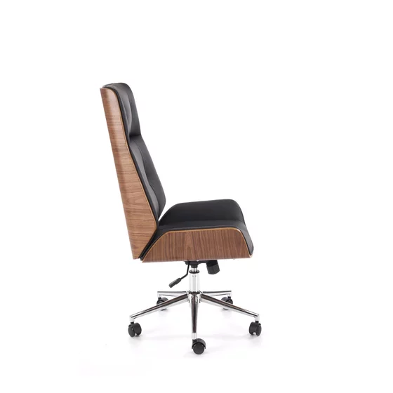 Scaun de Birou Ergonomic Herning 25001, 60x65x114-122 h cm, Lemn Curbat/Piele Ecologica, Nuc/Negru picture - 2