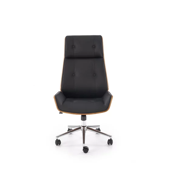 Scaun de Birou Ergonomic Herning 25001, 60x65x114-122 h cm, Lemn Curbat/Piele Ecologica, Nuc/Negru picture - 4