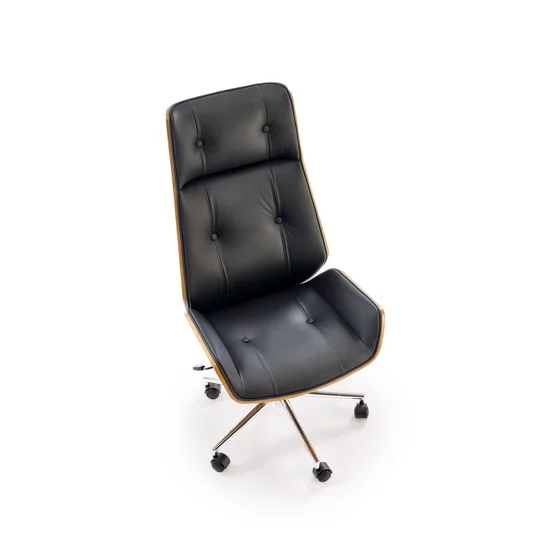 Scaun de Birou Ergonomic Herning 25001, 60x65x114-122 h cm, Lemn Curbat/Piele Ecologica, Nuc/Negru picture - 5