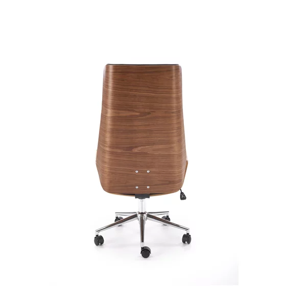 Scaun de Birou Ergonomic Herning 25001, 60x65x114-122 h cm, Lemn Curbat/Piele Ecologica, Nuc/Negru picture - 6