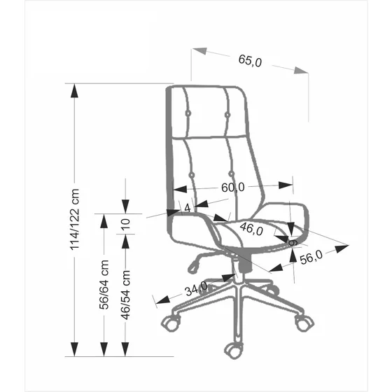 Scaun de Birou Ergonomic Herning 25001, 60x65x114-122 h cm, Lemn Curbat/Piele Ecologica, Nuc/Negru picture - 7