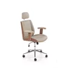 Scaun de Birou Ergonomic Herning 25002B, 72x68x114-122 h cm, Lemn Curbat/Piele Ecologica, Nuc/Beige picture - 1