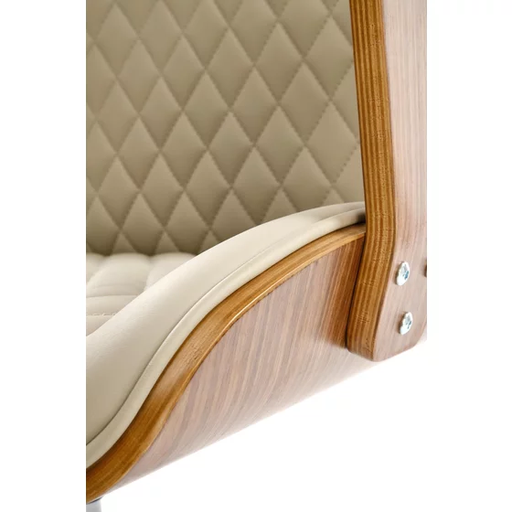 Scaun de Birou Ergonomic Herning 25002B, 72x68x114-122 h cm, Lemn Curbat/Piele Ecologica, Nuc/Beige picture - 3