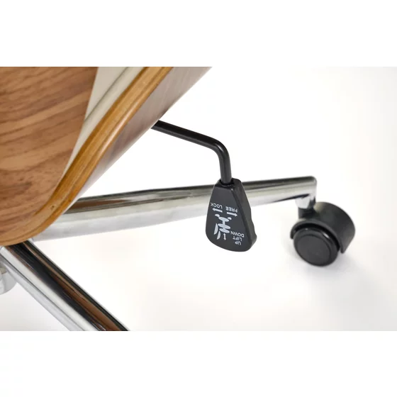 Scaun de Birou Ergonomic Herning 25002B, 72x68x114-122 h cm, Lemn Curbat/Piele Ecologica, Nuc/Beige picture - 4