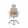 Scaun de Birou Ergonomic Herning 25002B, 72x68x114-122 h cm, Lemn Curbat/Piele Ecologica, Nuc/Beige picture - 5