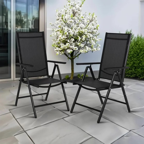 Scaun De Gradina Pliabil Pia 10492,  55x68x105 cm, Metal, Negru picture - 2