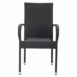 Scaun de Gradina/Terasa Paris, 56x64x94 cm, Ratan Sintetic, Negru