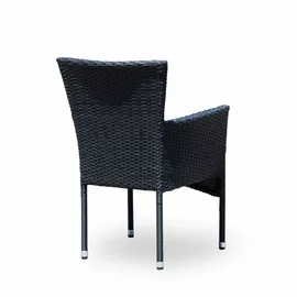Scaun de Gradina/Terasa Sanne, 57x62x87 cm, Ratan Sintetic, Negru/Gri