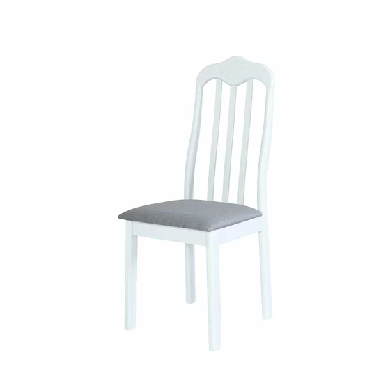 Scaun Dino, 42x49x102 h cm, Lemn, Alb/Stofa Beige Deschis picture - 1