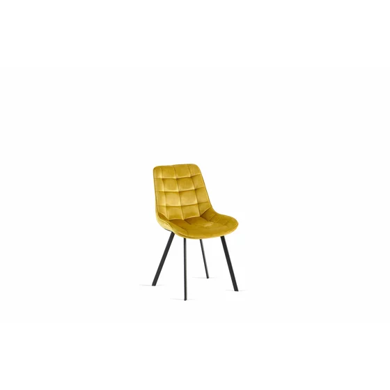 Scaun Faux, 51x57x80 cm, Stofa, Galben picture - 5