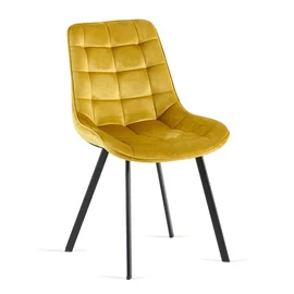 Scaun Faux, 51x57x80 cm, Stofa, Galben