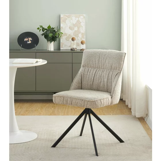 Scaun Flariz, 49.5x61x86 cm, Metal/Stofa, Cream picture - 5