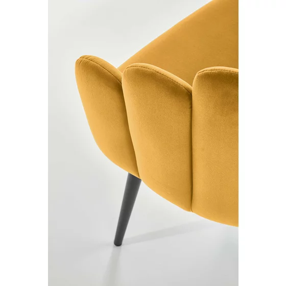 Scaun Hadsund 410, 52x62x85 cm, Catifea, Galben picture - 3