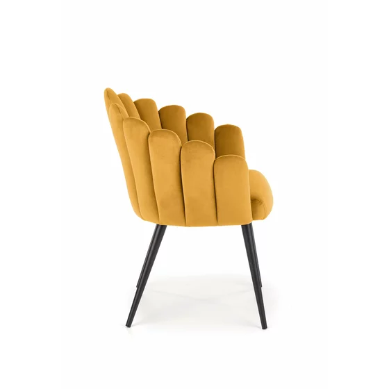 Scaun Hadsund 410, 52x62x85 cm, Catifea, Galben picture - 5