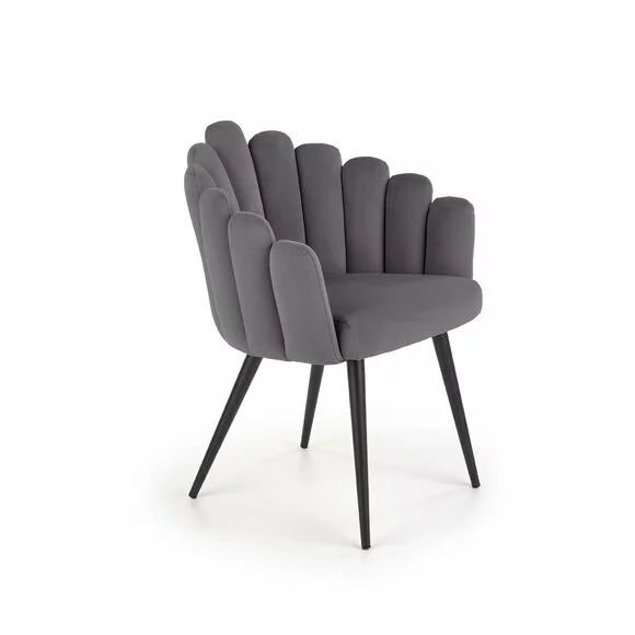 Scaun Hadsund 410, 52x62x85 cm, Catifea, Gri picture - 1