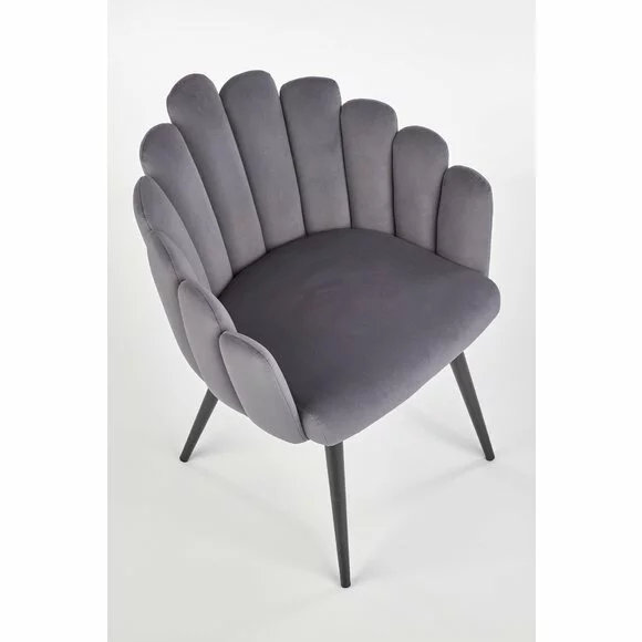 Scaun Hadsund 410, 52x62x85 cm, Catifea, Gri picture - 5