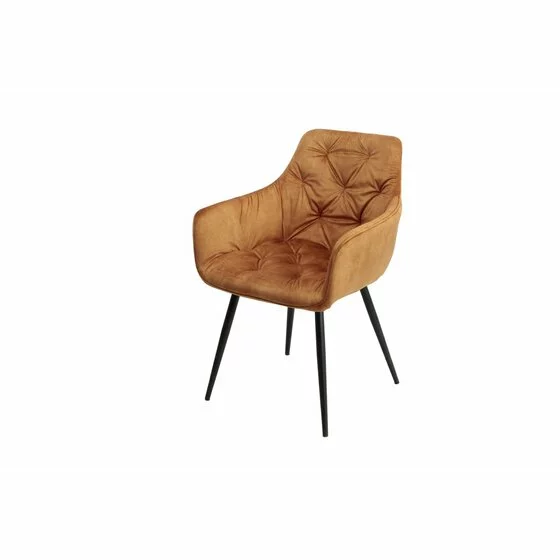 Scaun Houston, 57x59x84 cm, Metal/Catifea, Cognac picture - 1
